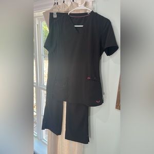Black smitten scrub set size XS